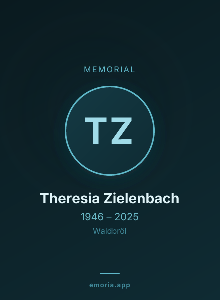 Memorial portrait of Theresia Zielenbach