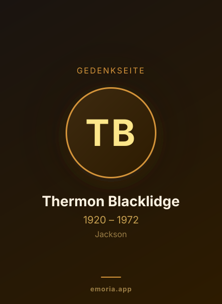 Gedenkportrait von Thermon Blacklidge