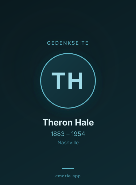 Gedenkportrait von Theron Hale