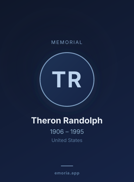Memorial portrait of Theron Randolph
