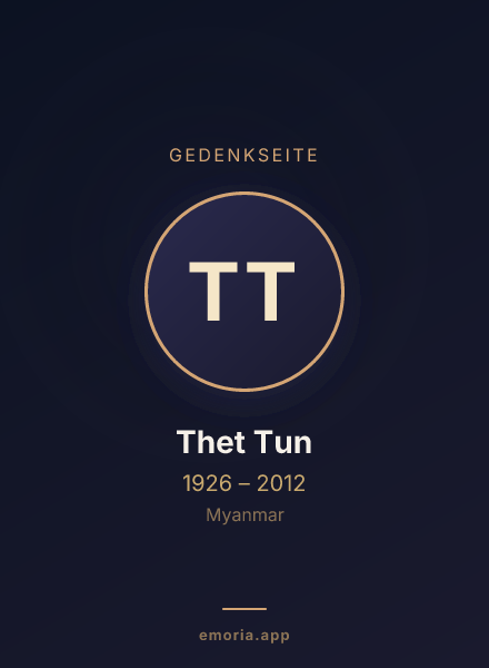 Gedenkportrait von Thet Tun