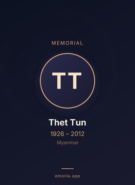 Memorial portrait of Thet Tun