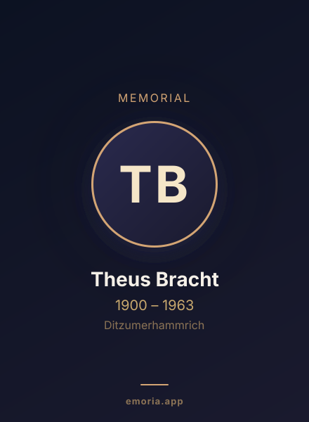 Memorial portrait of Theus Bracht