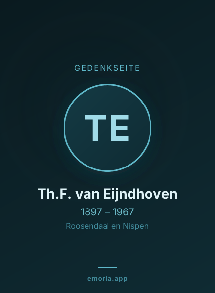 Gedenkportrait von Th.F. van Eijndhoven
