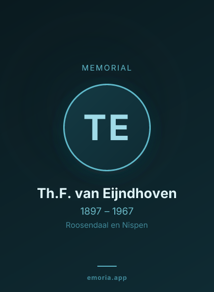Memorial portrait of Th.F. van Eijndhoven