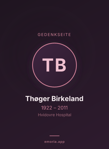 Gedenkportrait von Thøger Birkeland