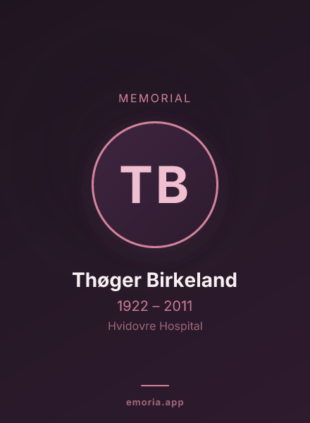 Memorial portrait of Thøger Birkeland