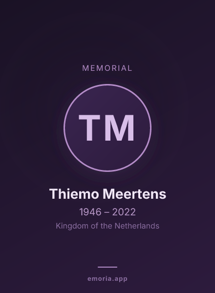 Memorial portrait of Thiemo Meertens