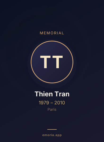 Memorial portrait of Thien Tran