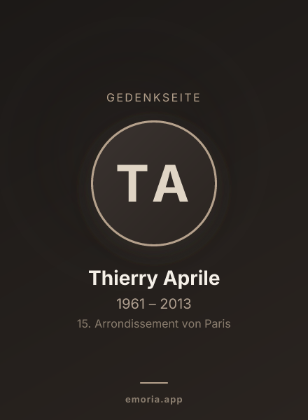 Gedenkportrait von Thierry Aprile