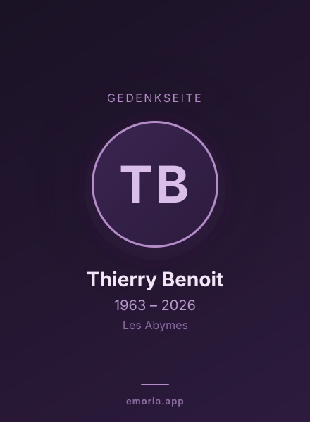 Gedenkportrait von Thierry Benoit