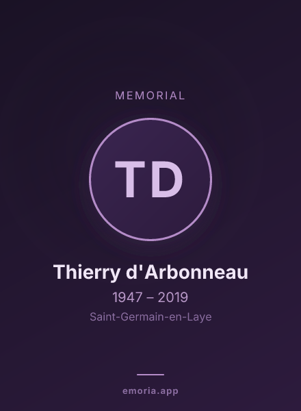 Memorial portrait of Thierry d'Arbonneau