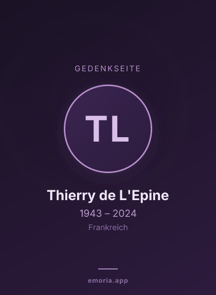 Gedenkportrait von Thierry de L'Epine