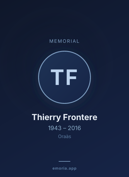 Memorial portrait of Thierry Frontere