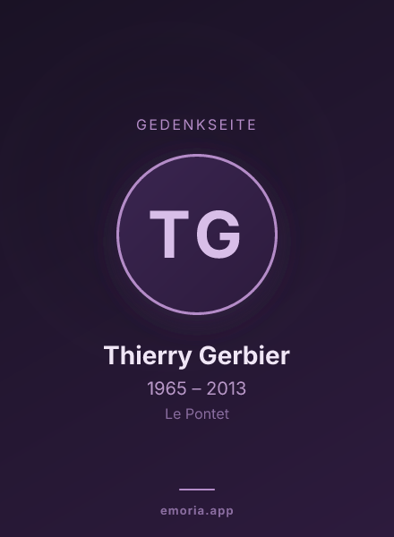 Gedenkportrait von Thierry Gerbier