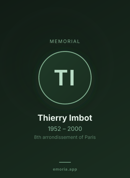 Memorial portrait of Thierry Imbot