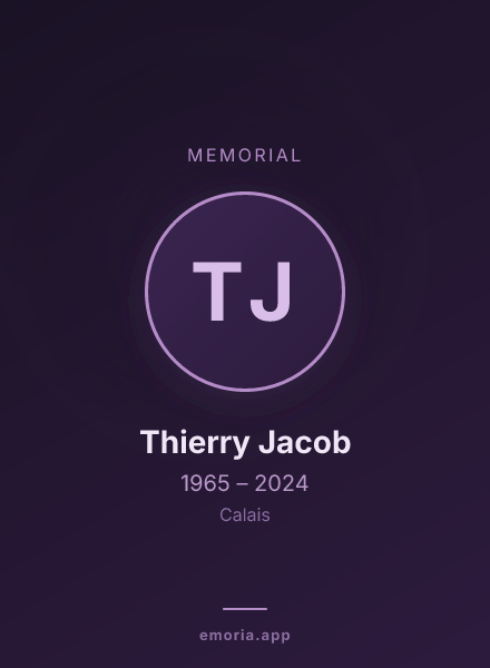 Memorial portrait of Thierry Jacob