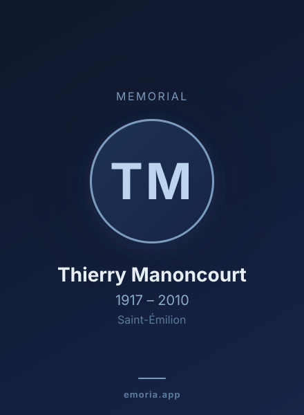 Memorial portrait of Thierry Manoncourt