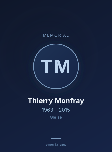 Memorial portrait of Thierry Monfray