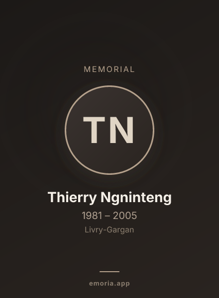 Memorial portrait of Thierry Ngninteng