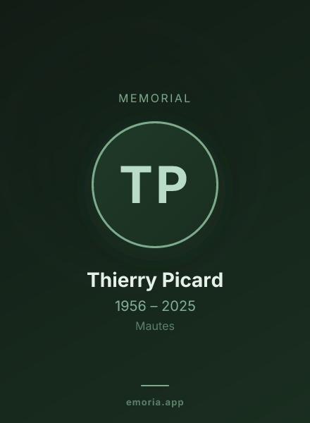 Memorial portrait of Thierry Picard