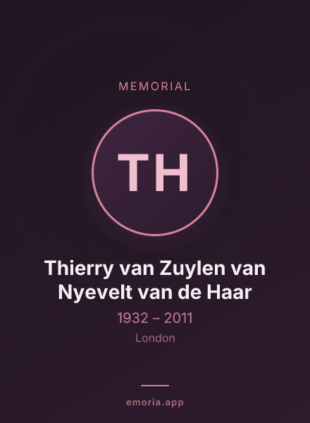 Memorial portrait of Thierry van Zuylen van Nyevelt van de Haar