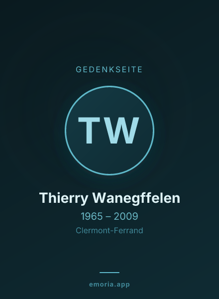 Gedenkportrait von Thierry Wanegffelen
