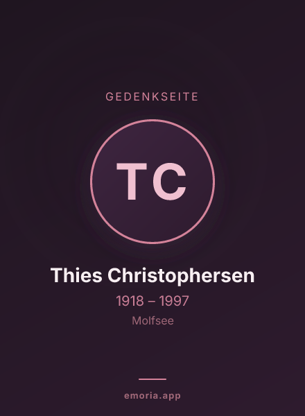 Gedenkportrait von Thies Christophersen
