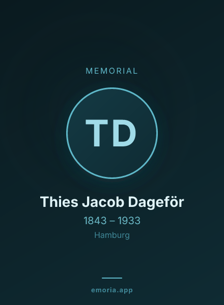 Memorial portrait of Thies Jacob Dageför
