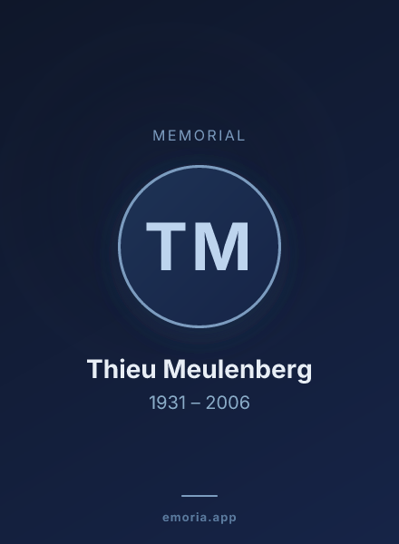 Memorial portrait of Thieu Meulenberg