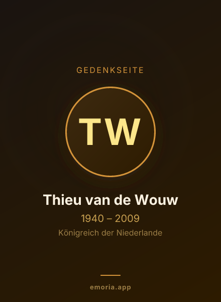 Gedenkportrait von Thieu van de Wouw