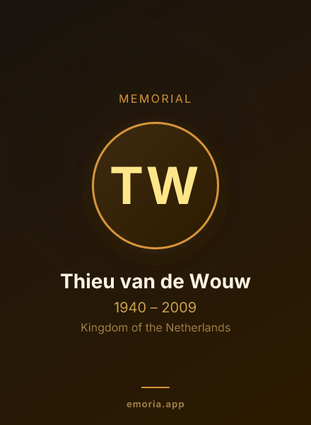Memorial portrait of Thieu van de Wouw