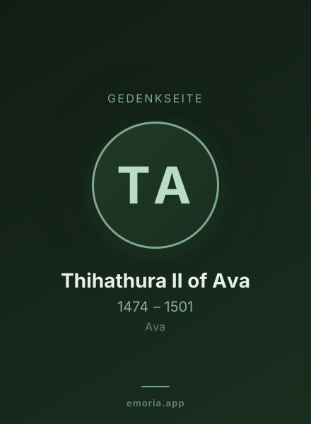 Gedenkportrait von Thihathura II of Ava