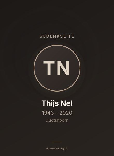 Gedenkportrait von Thijs Nel