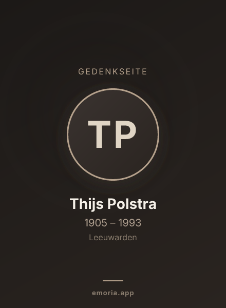 Gedenkportrait von Thijs Polstra