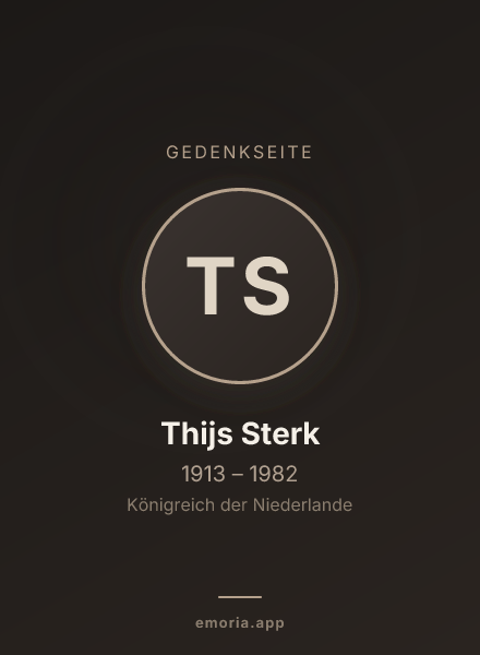 Gedenkportrait von Thijs Sterk