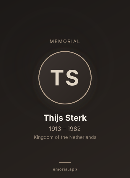 Memorial portrait of Thijs Sterk