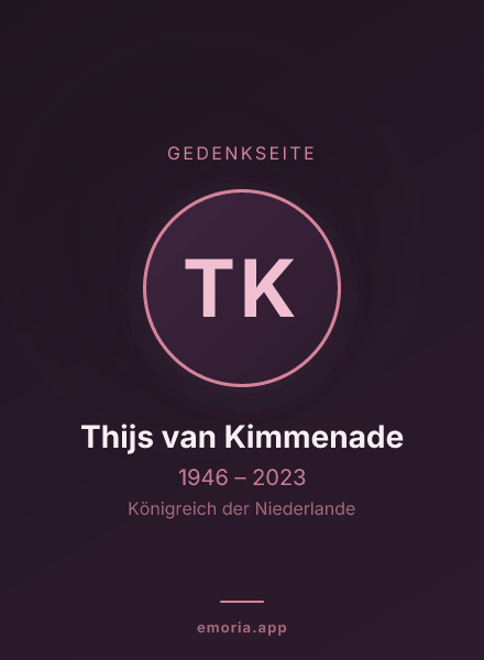 Gedenkportrait von Thijs van Kimmenade