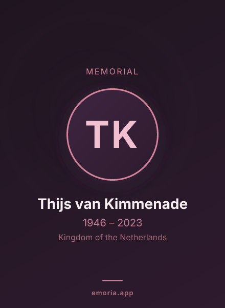 Memorial portrait of Thijs van Kimmenade