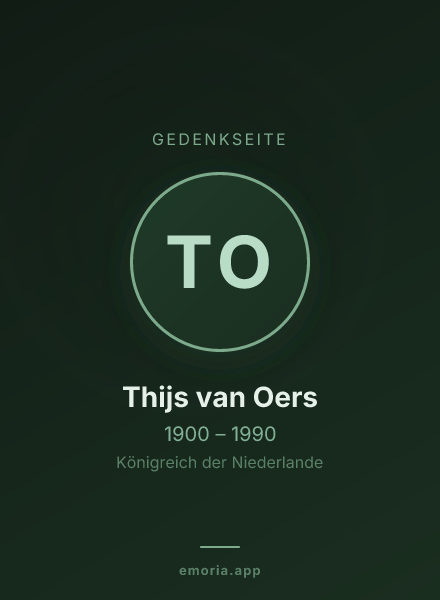Gedenkportrait von Thijs van Oers