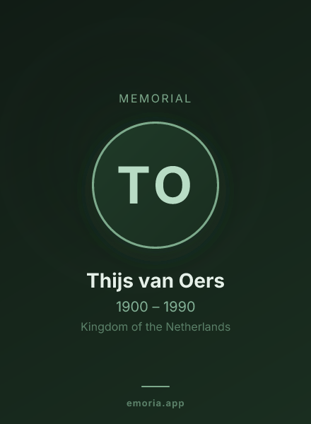Memorial portrait of Thijs van Oers