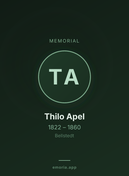 Memorial portrait of Thilo Apel