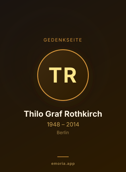Gedenkportrait von Thilo Graf Rothkirch