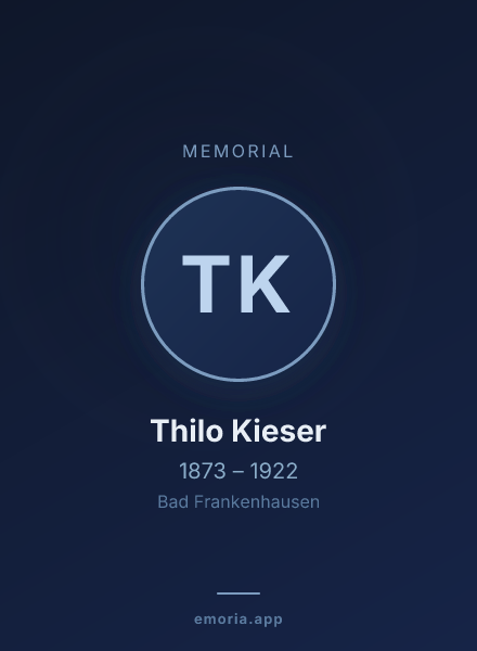 Memorial portrait of Thilo Kieser