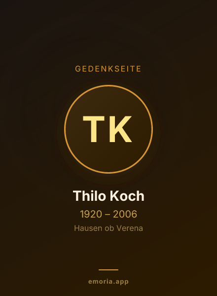 Gedenkportrait von Thilo Koch