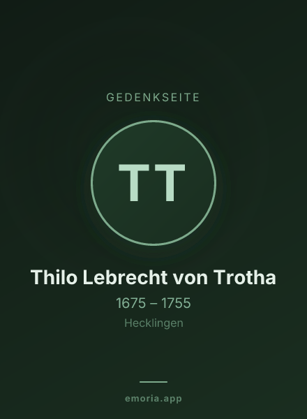 Gedenkportrait von Thilo Lebrecht von Trotha