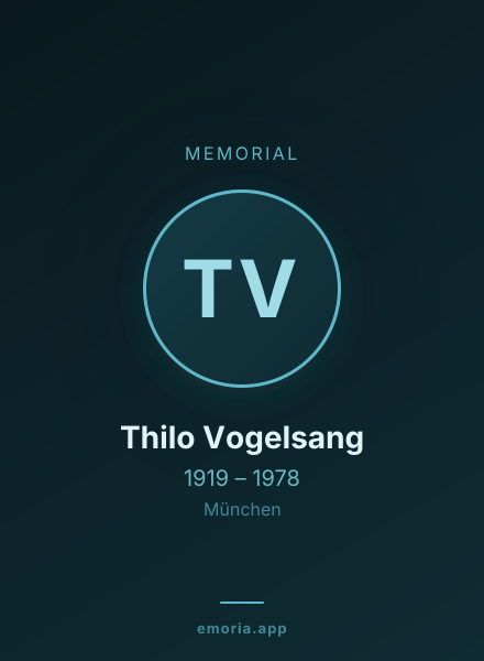 Memorial portrait of Thilo Vogelsang