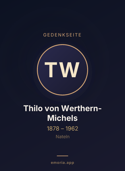 Gedenkportrait von Thilo von Werthern-Michels