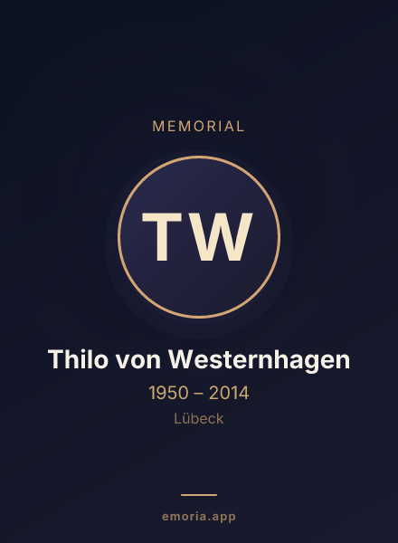 Memorial portrait of Thilo von Westernhagen