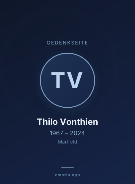 Gedenkportrait von Thilo Vonthien
